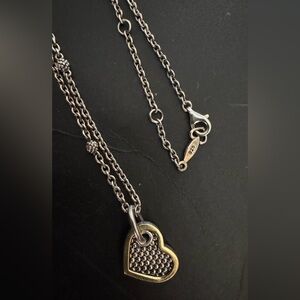 Lagos 18k 925 Caviar Heart Pendant